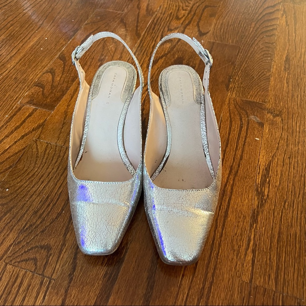 Zara silver sandals size 38